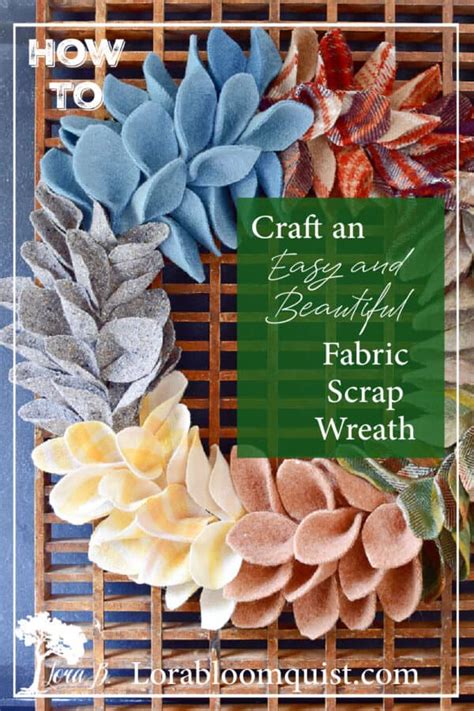 leafy fabric scrap wreath